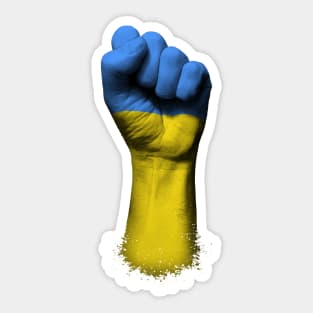 Flag of Ukraine on a Raised Clenched Fist Sticker